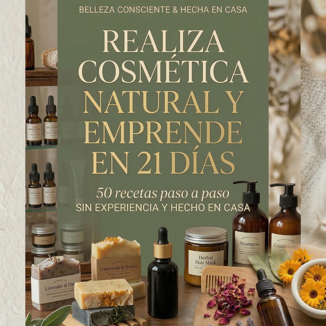 Cosmética Natural y Emprendimiento en 21 Días| 50 Recetas + 4 Bonos GRATIS